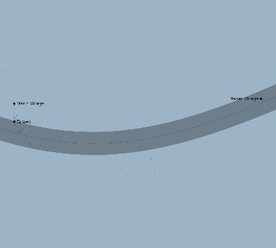 Map of the eclipse path across Kiribati on 12/29/2540