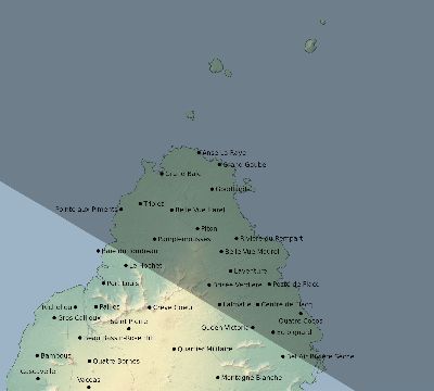 Map of the eclipse path across Mauritius on 12/18/2541