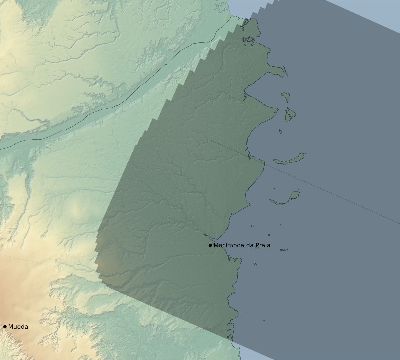 Map of the eclipse path across Mozambique on 12/18/2541