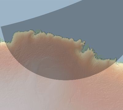 Map of the eclipse path across Antarctica on 12/08/2542