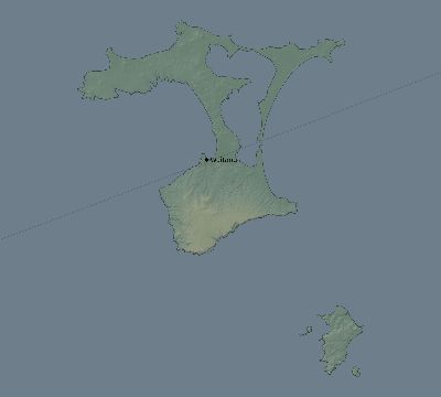 Map of the eclipse path across New Zealand on 04/23/2544