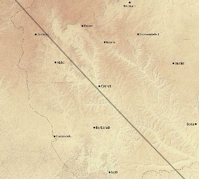 Map of the eclipse path across Central African Republic on 10/17/2544
