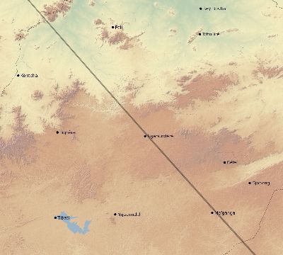 Map of the eclipse path across Cameroon on 10/17/2544