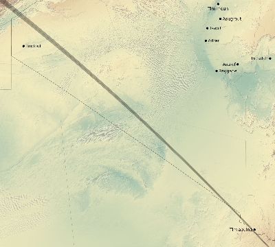 Map of the eclipse path across Algeria on 10/17/2544