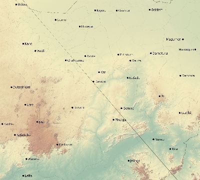 Map of the eclipse path across Nigeria on 10/17/2544
