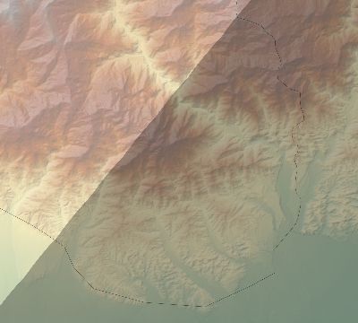 Map of the eclipse path across Bhutan on 04/12/2545