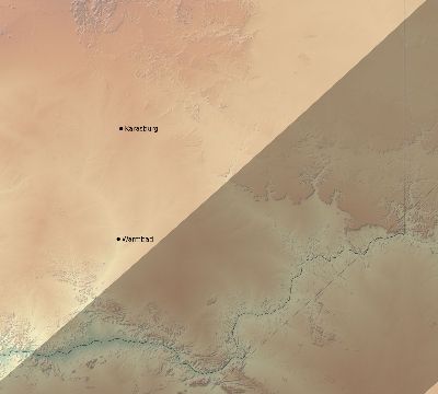 Map of the eclipse path across Namibia on 02/10/2548