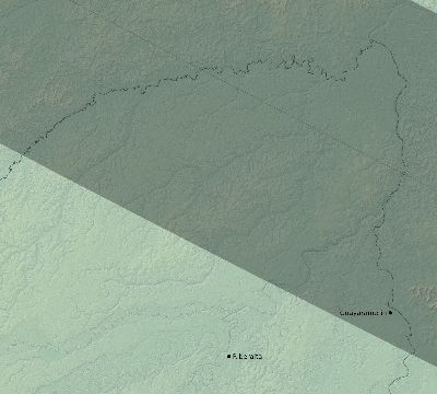 Map of the eclipse path across Bolivia on 08/05/2548