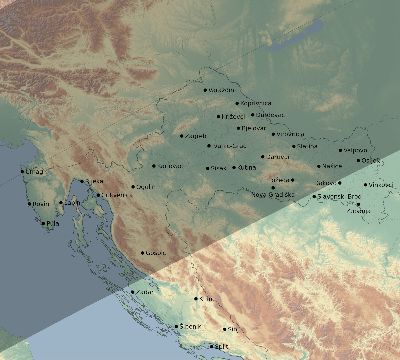 Map of the eclipse path across Croatia on 01/30/2549
