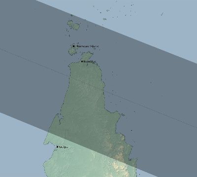 Map of the eclipse path across Australia on 05/24/2552