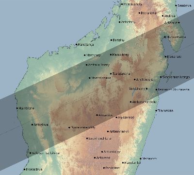 Map of the eclipse path across Madagascar on 05/24/2552