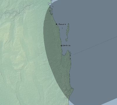 Map of the eclipse path across Mozambique on 05/24/2552