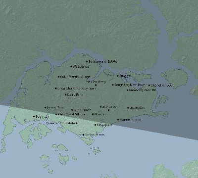 Map of the eclipse path across Singapore on 05/24/2552