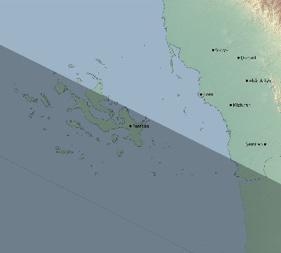 Map of the eclipse path across Saudi Arabia on 11/17/2552