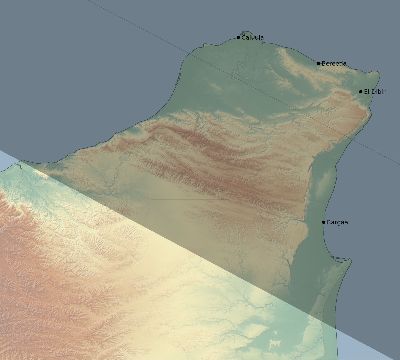 Map of the eclipse path across Somalia on 11/17/2552
