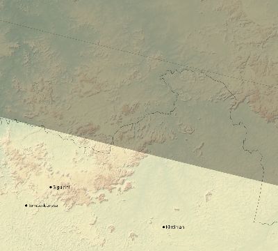 Map of the eclipse path across Guinea on 09/05/2556