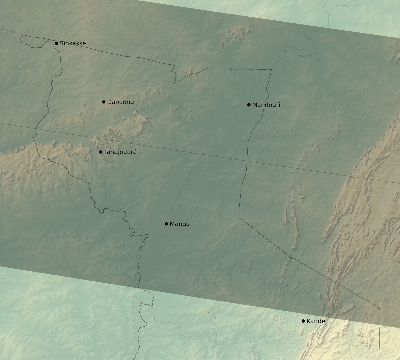 Map of the eclipse path across Togo on 09/05/2556