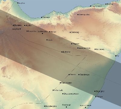 Map of the eclipse path across Somalia on 01/09/2559