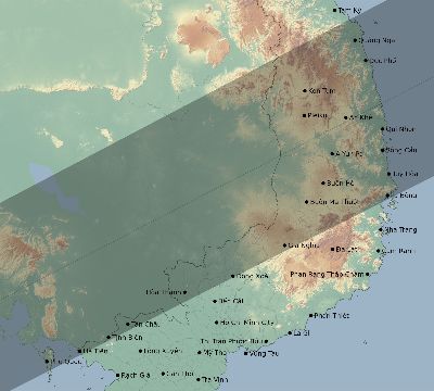 Map of the eclipse path across Vietnam on 01/09/2559