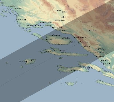 Map of the eclipse path across Croatia on 04/24/2563