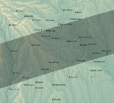 Map of the eclipse path across Moldova on 04/24/2563