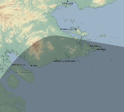 Map of the eclipse path across Malaysia on 10/18/2563