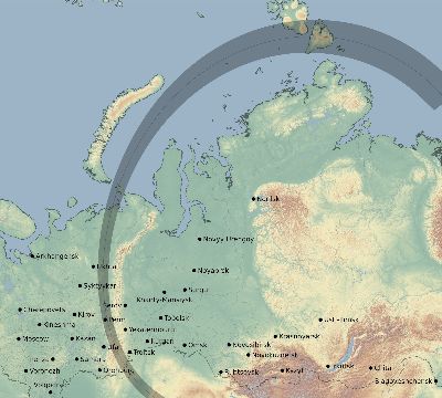 Map of the eclipse path across Russia on 08/27/2565