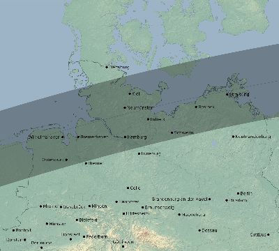 Map of the eclipse path across Germany on 06/15/2569
