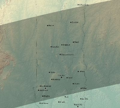 Map of the eclipse path across Benin on 06/05/2570
