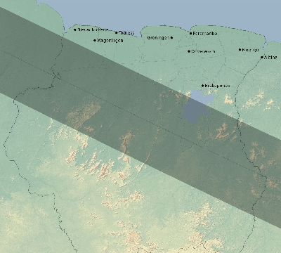 Map of the eclipse path across Suriname on 11/29/2570