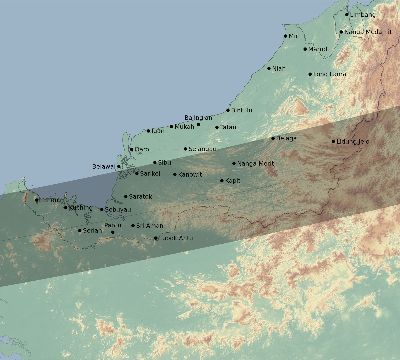 Map of the eclipse path across Malaysia on 04/03/2573