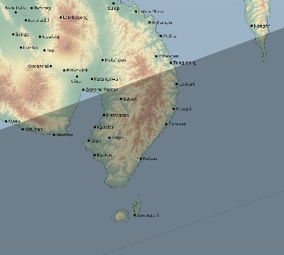 Map of the eclipse path across Philippines on 04/03/2573