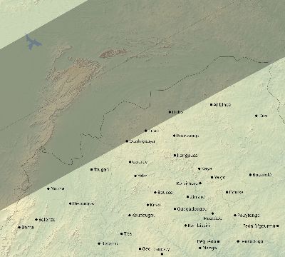 Map of the eclipse path across Burkina Faso on 01/20/2577
