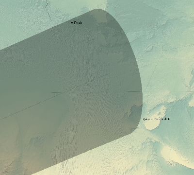 Map of the eclipse path across Egypt on 01/20/2577