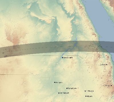 Map of the eclipse path across Sudan on 07/16/2577