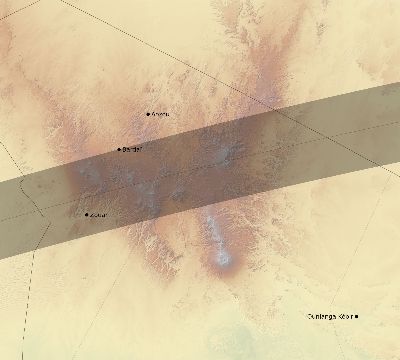 Map of the eclipse path across Chad on 07/16/2577