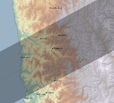 Map of the eclipse path across Chile on 01/09/2578