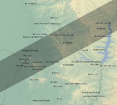 Map of the eclipse path across Paraguay on 01/09/2578
