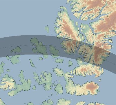 Map of the eclipse path across Canada on 07/06/2578