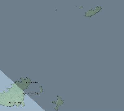 Map of the eclipse path across Guernsey on 07/06/2578