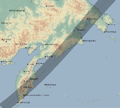 Map of the eclipse path across Russia on 07/06/2578