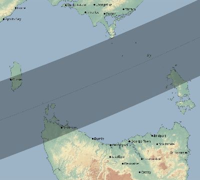 Map of the eclipse path across Australia on 03/03/2584