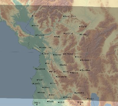 Map of the eclipse path across Albania on 08/26/2584