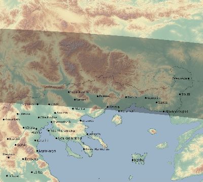 Map of the eclipse path across Greece on 08/26/2584