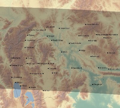 Map of the eclipse path across North Macedonia on 08/26/2584