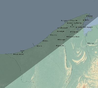 Map of the eclipse path across Brunei on 02/20/2585