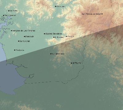 Map of the eclipse path across Honduras on 06/15/2588
