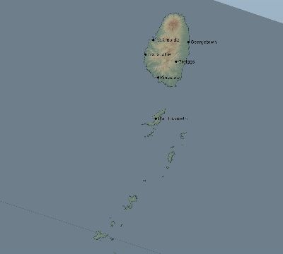 Map of the eclipse path across Saint Vincent and the Grenadines on 06/15/2588