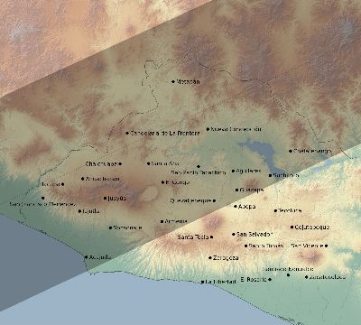 Map of the eclipse path across El Salvador on 12/09/2588