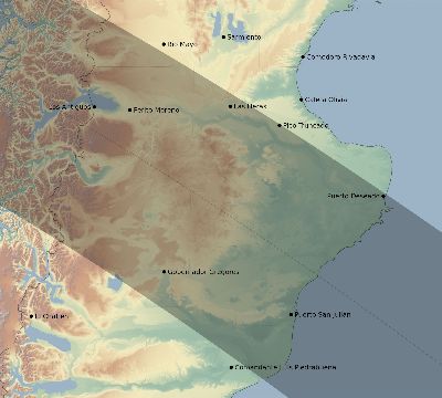 Map of the eclipse path across Argentina on 06/04/2589